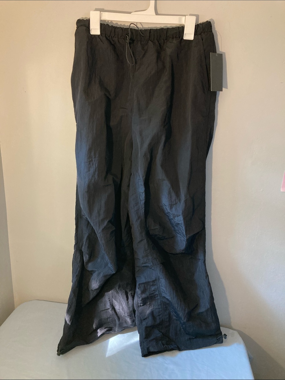 Savage X Fenty Black Elastic Waist Wide-Leg Pants